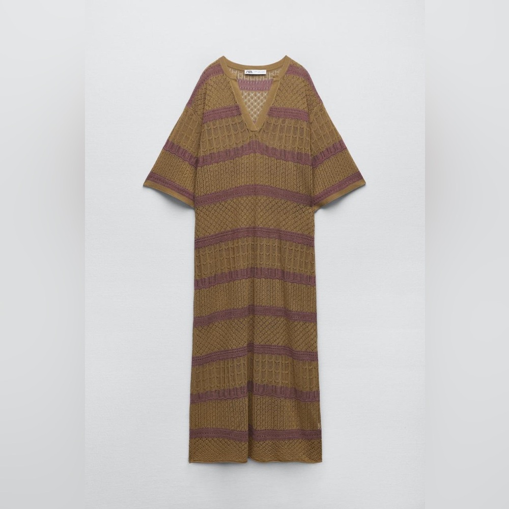 Zara | LONG KNIT KAFTAN DRESS